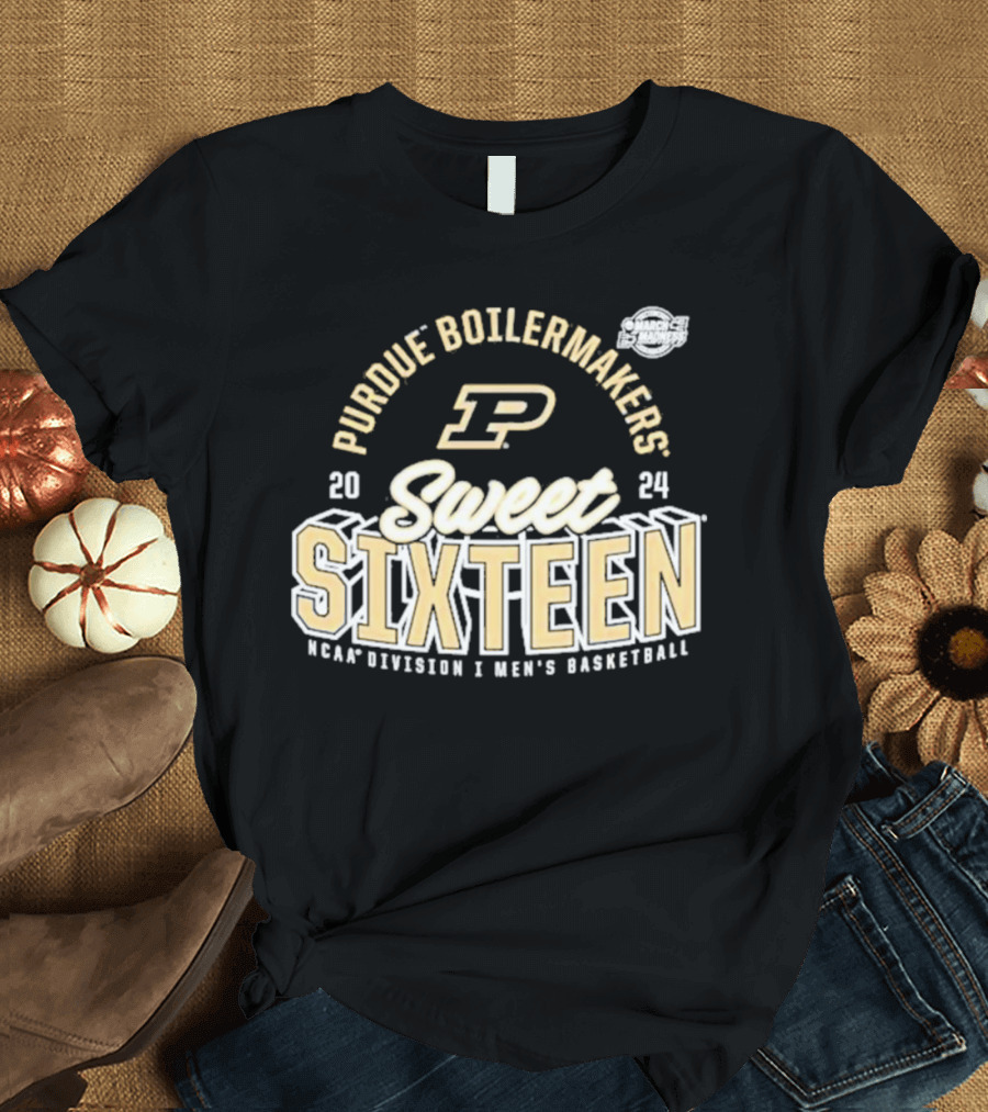 Purdue Boilermakers 2024 NCAA Division I Men's Basketball Sweet Sixteen March Madness T-Shirt