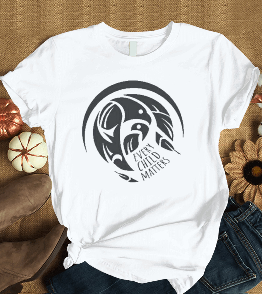 Red Rebel Armour Every Child Matters Indigenous Art Design with Tribal Symbols T-Shirt