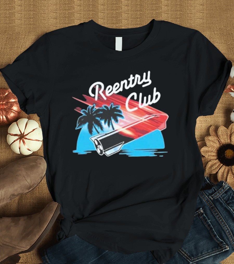 Reentry Club NFS Palm Tree Retro Space Capsule Vibrant T-Shirt