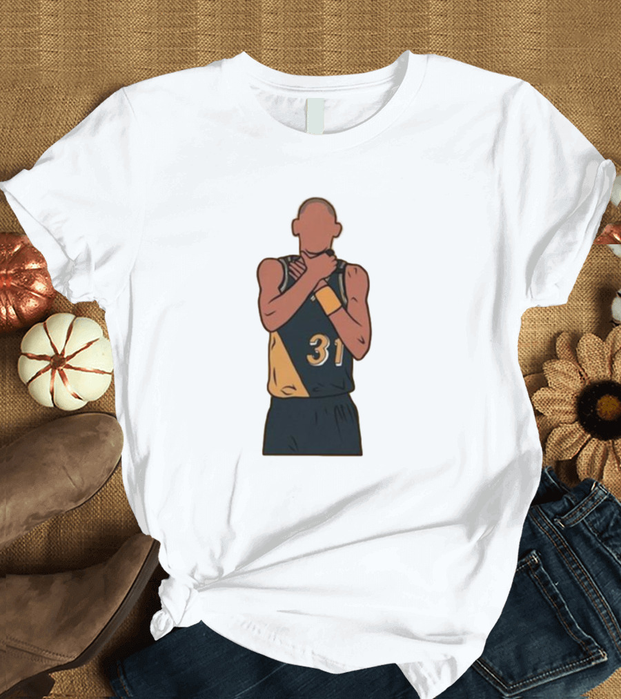 Reggie Miller Choke Gesture Number 31 Basketball T-Shirt