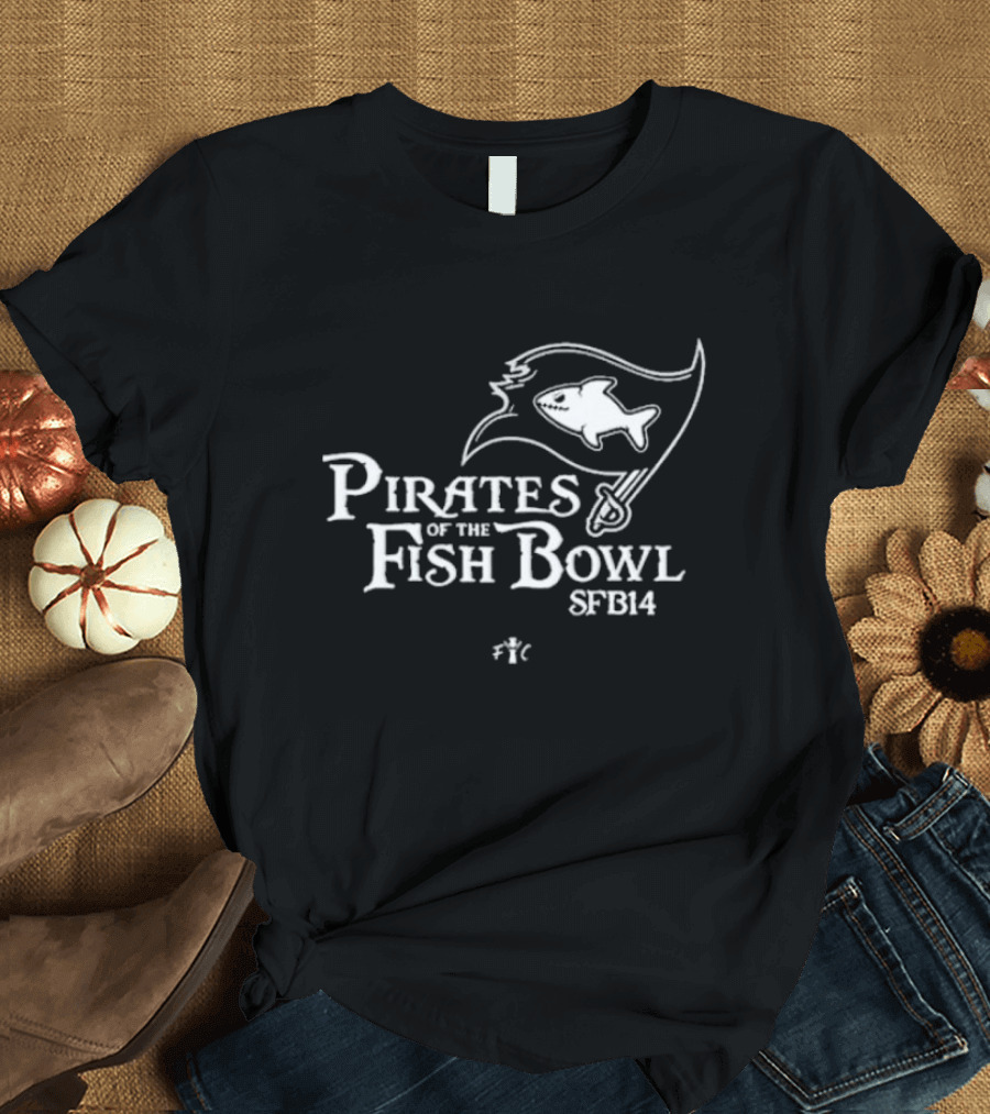 Pirates Of The Fish Bowl SFB14 Flag Shark T-Shirt
