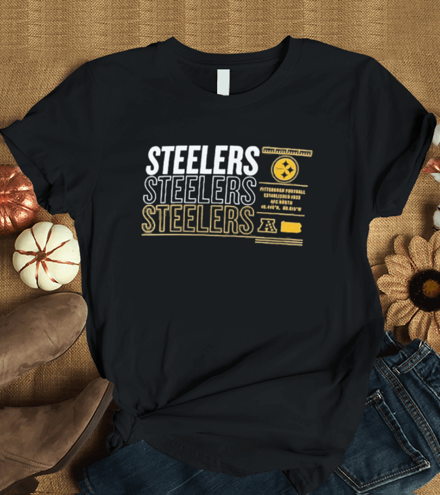 Steelers AFC North Pittsburgh Football Established 1933 Repeat Stats T-Shirt