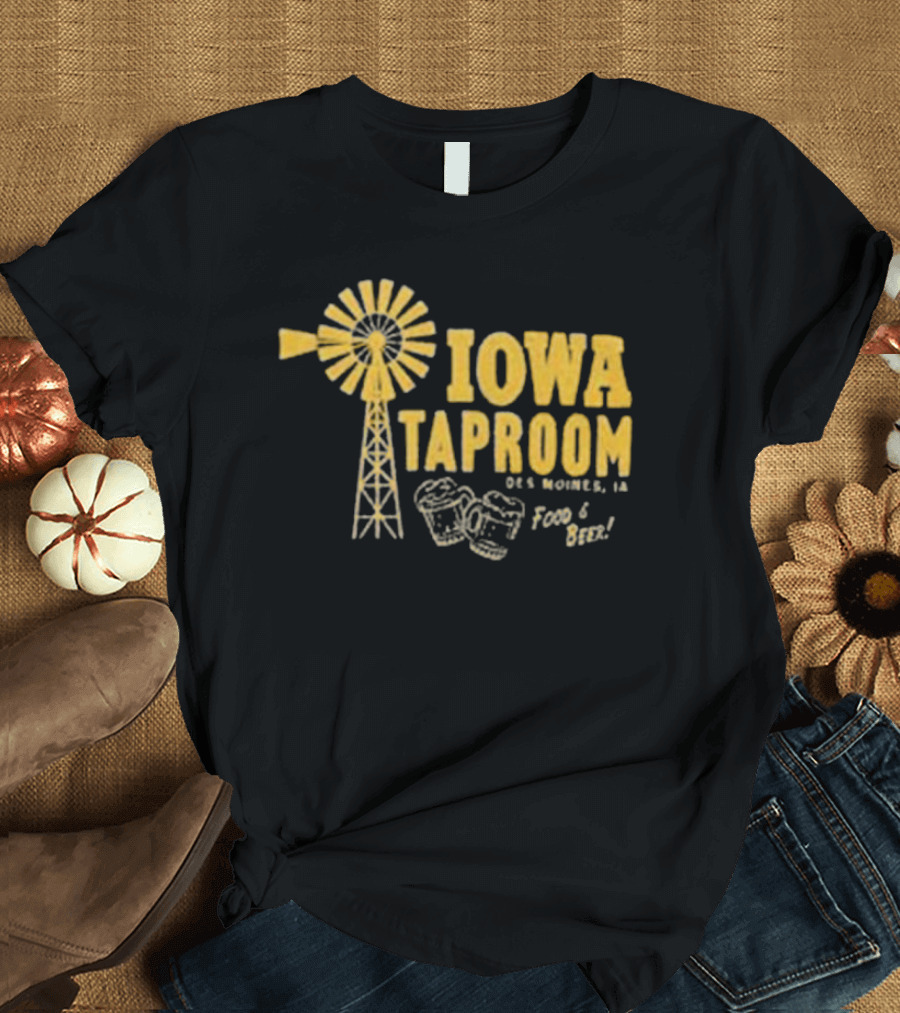 Iowa Taproom Des Moines Windmill Food and Beer T-Shirt
