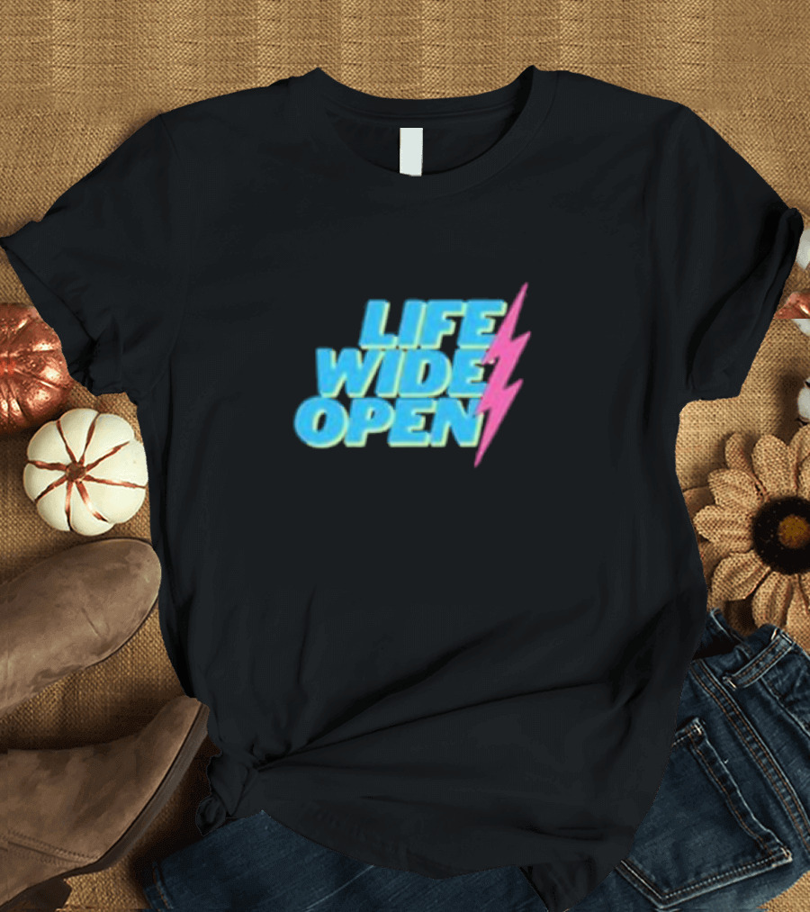 Life Wide Open Retro Lightning Bolt T-Shirt