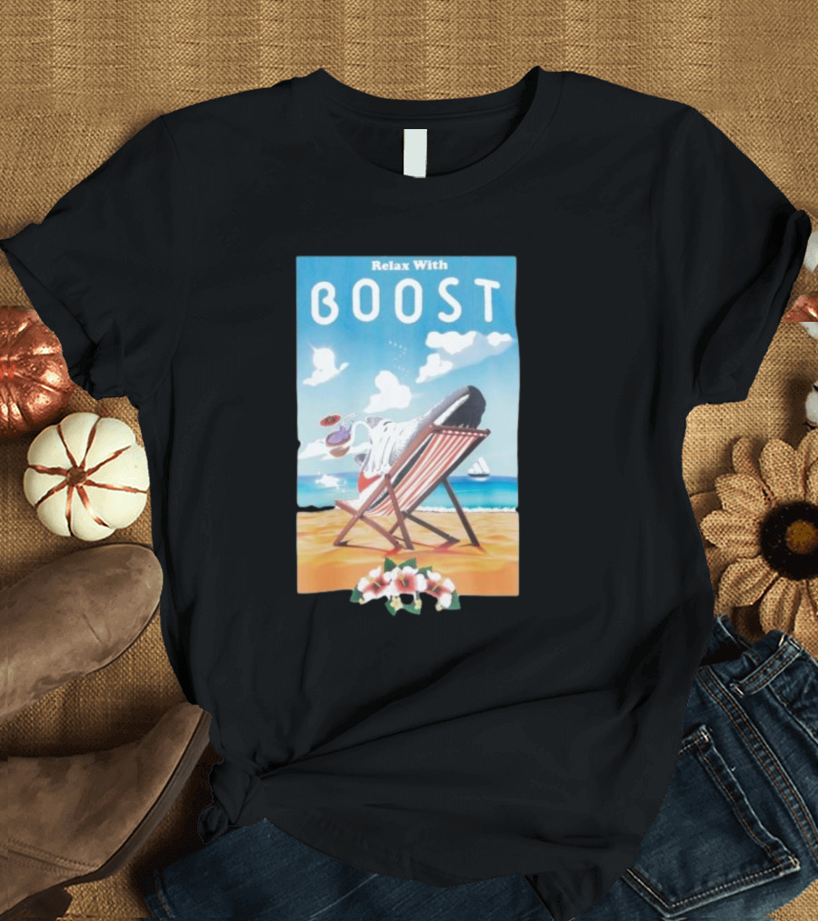 Relax With Boost Ultra Boost Beach Chair Scene T-Shirt