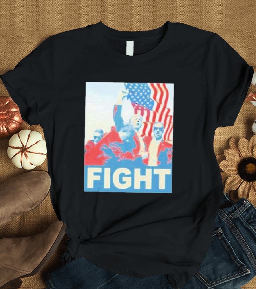 Fight Trump Iconic 2024 American Flags T-Shirt