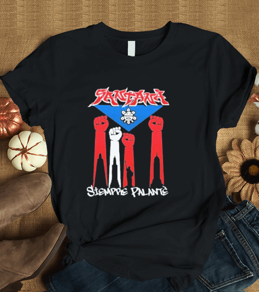 Santa Siempre Palantè Puerto Rican Flag Fists Revolution T-Shirt