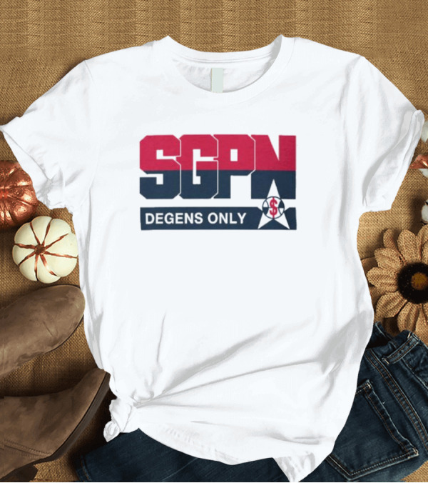 T-Shirt: SGPN Degens Only Sports Gamblers Podcast Network Baseball Star T-Shirt SGPN Degens Only Sports Gamblers Podcast Network Baseball Star T-Shirt
