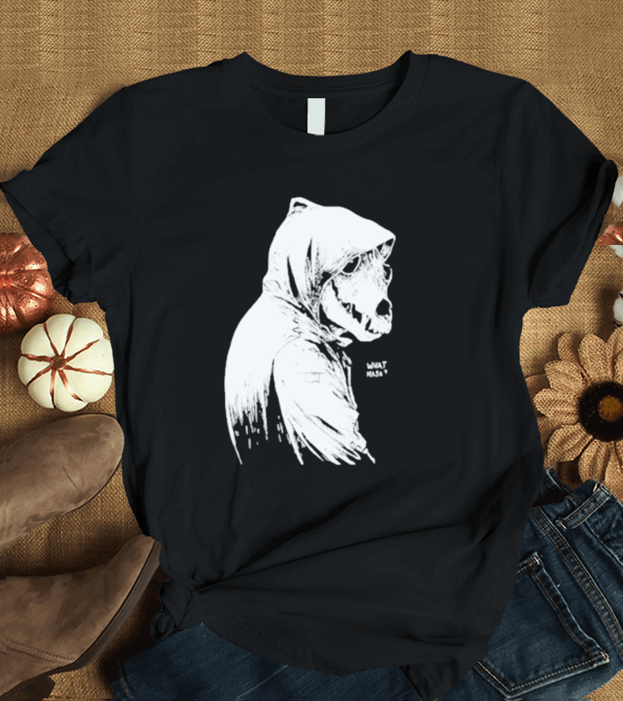 Massive Faceart What Mask Hooded Skull T-Shirt
