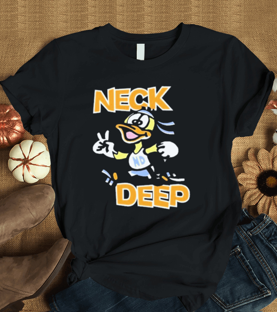 Neck Deep Duck ND Peace Sign Retro Basketball Style T-Shirt