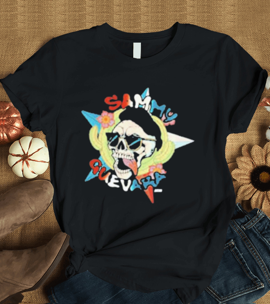 Sammy Guevara Skull with Sunglasses and Colorful Star T-Shirt