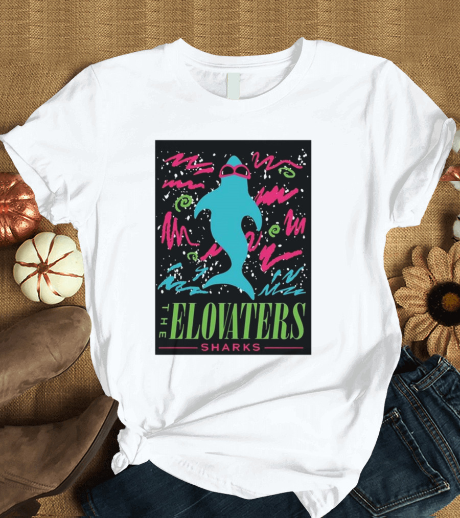 THE ELOVATERS SHARKS HYPERCOLOR VIBRANT WAVE T-Shirt