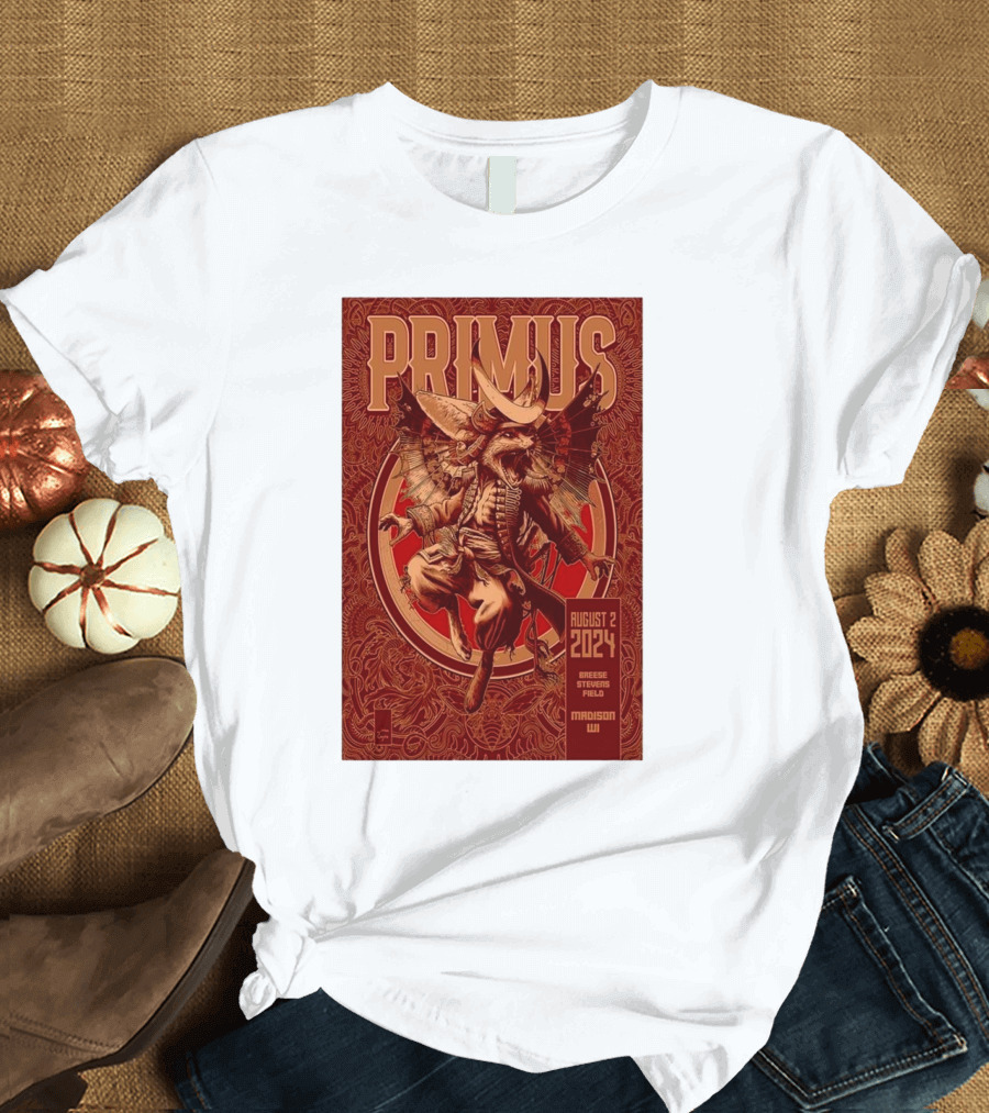 PRIMUS August 2 2024 Breese Stevens Field Madison WI T-Shirt