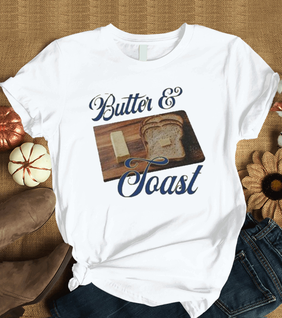 Middleclassfancy Butter and Toast Bread Slice with Butter Block T-Shirt