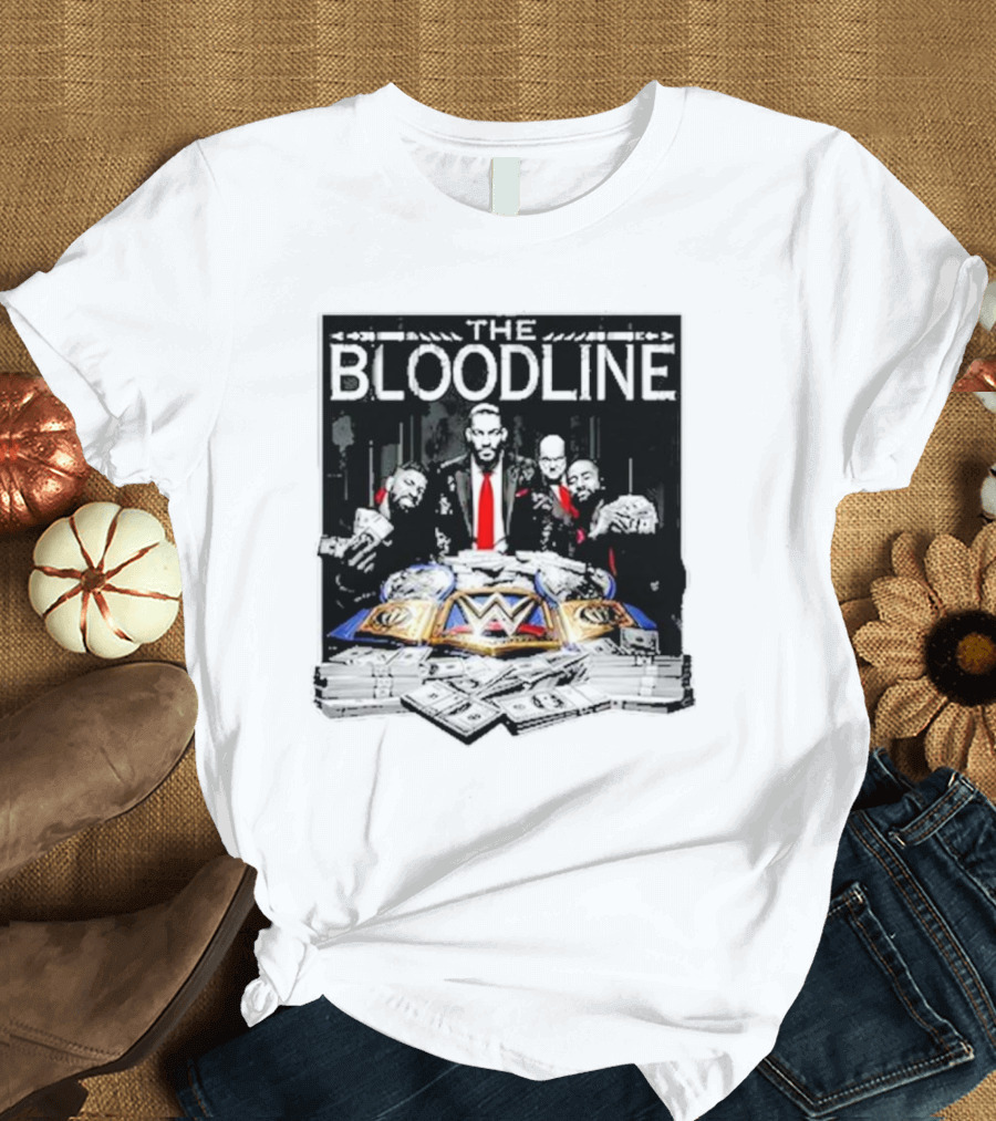 WWE Roman Reigns The Bloodline Championship Titles and Cash T-Shirt