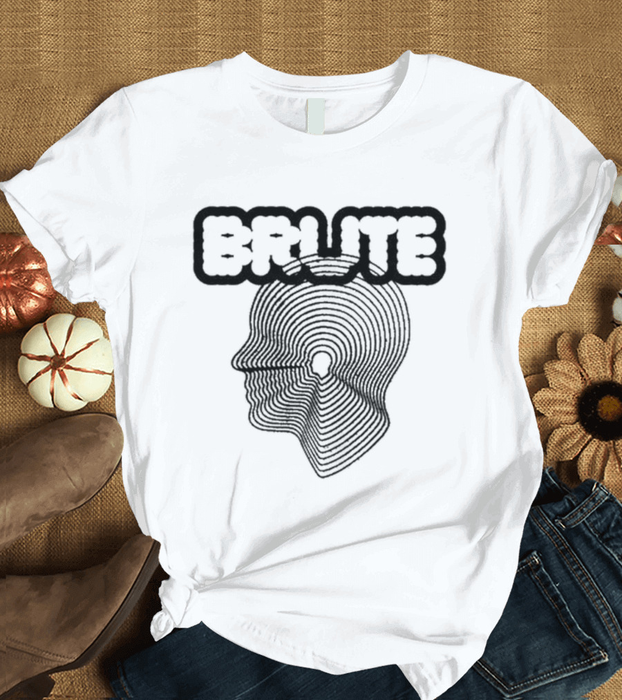 BRUTE New Big Head Groovy Text Profile T-Shirt