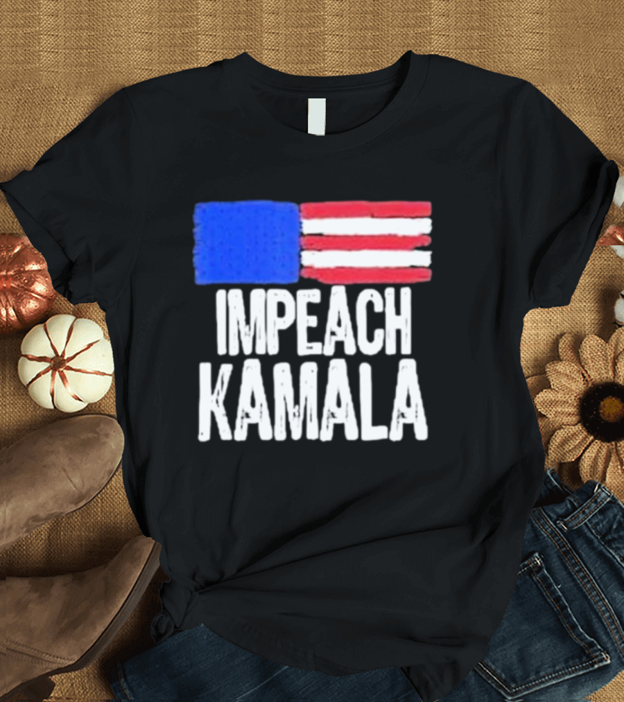 Impeach Kamala American Flag T-Shirt