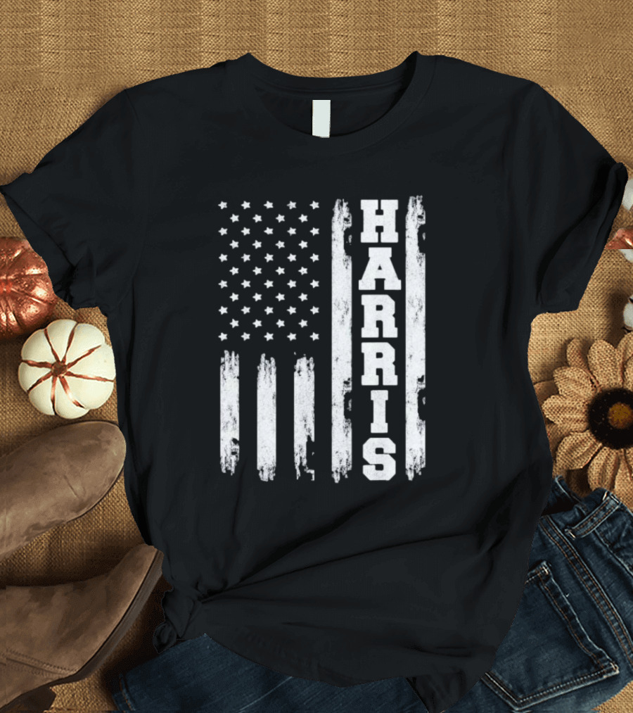 Harris 2024 American Flag Vertical Campaign T-Shirt