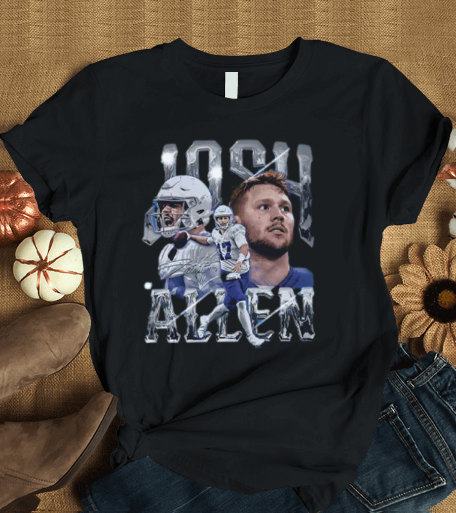 Josh Allen Action Portrait Buffalo Bills Quarterback T-Shirt