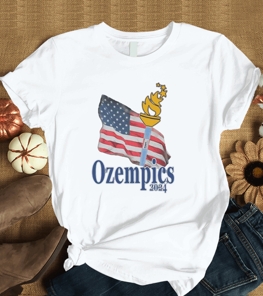 Ozempics 2024 American Flag Torch T-Shirt