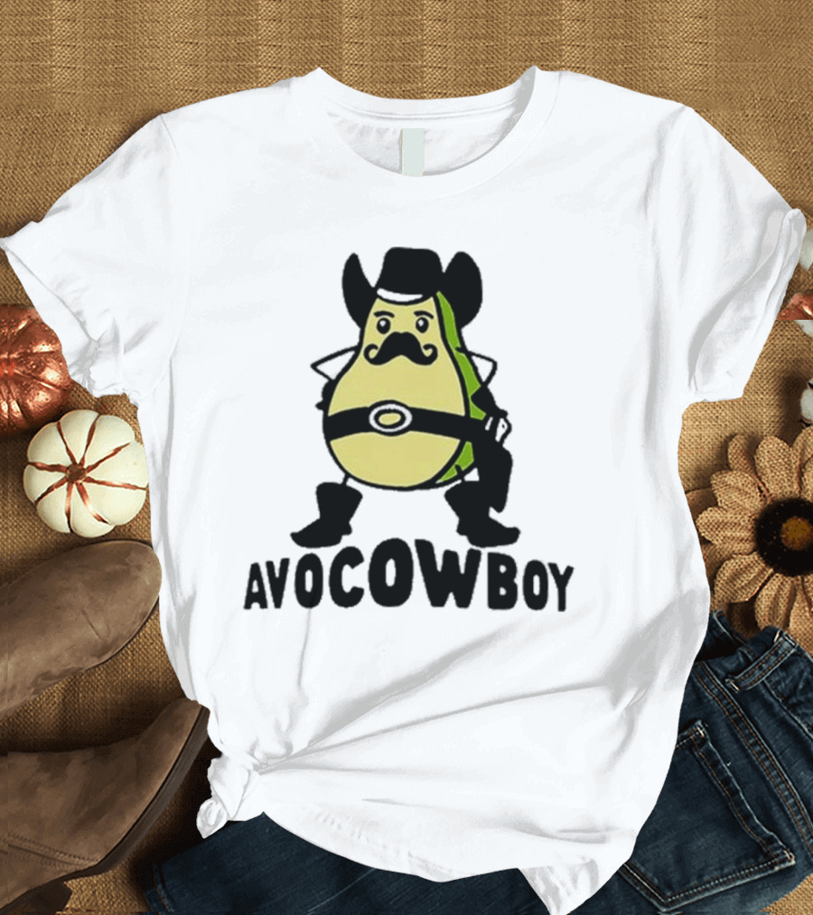 Got Funny Avocowboy Western Cartoon Avocado Character T-Shirt