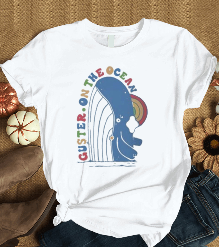 Guster On The Ocean Whale Rainbow T-Shirt