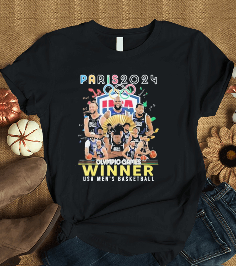 PARIS 2024 USA Olympic Games Winner Men's Basketball T-Shirt