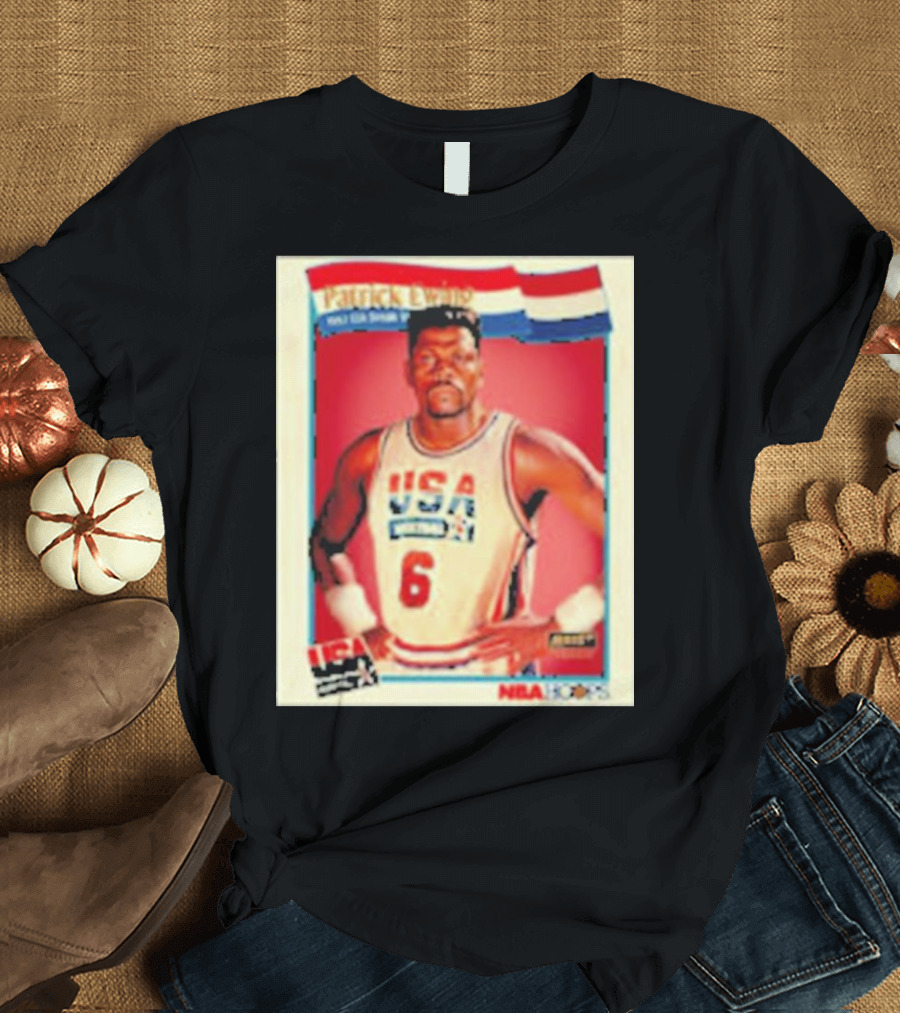 Patrick Ewing USA Basketball Dream Team 1992 NBA Hoops USA Olympic Team नंबर 6 T-Shirt
