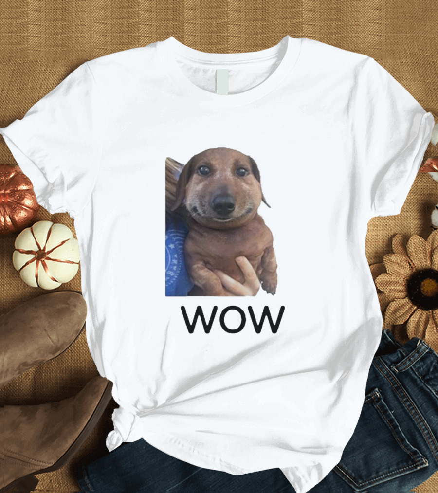 Fallenchungus Wow Dog Meme with Funny Expression T-Shirt