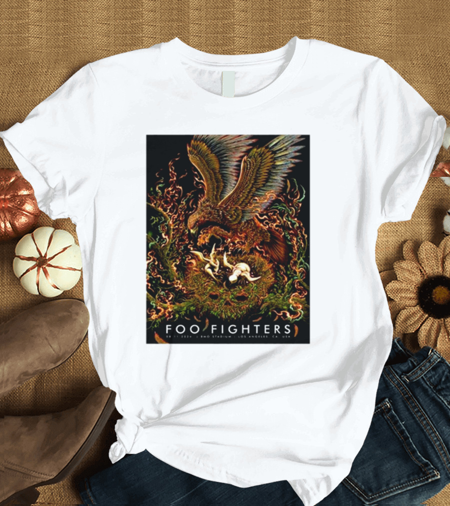 Foo Fighters August 11 2024 BMO Stadium Los Angeles CA Vibrant Eagle and Serpents T-Shirt