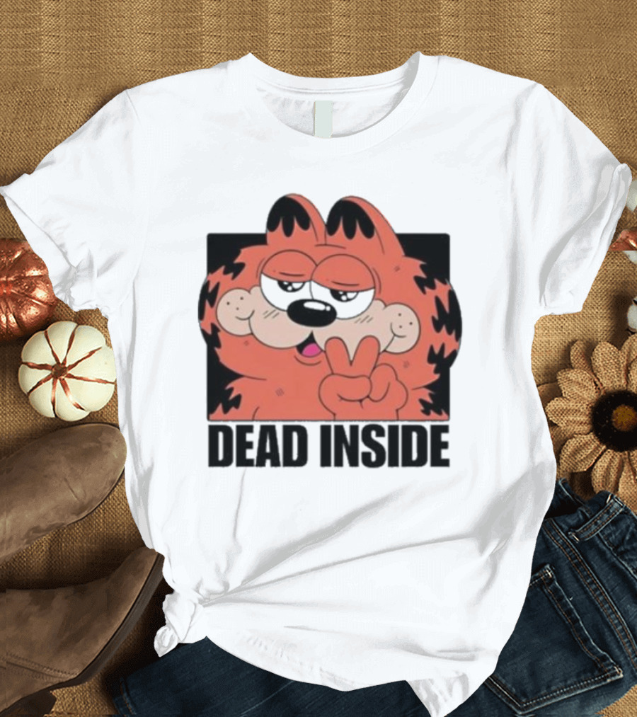Garfield Dead Inside Peace Sign Sunglasses T-Shirt