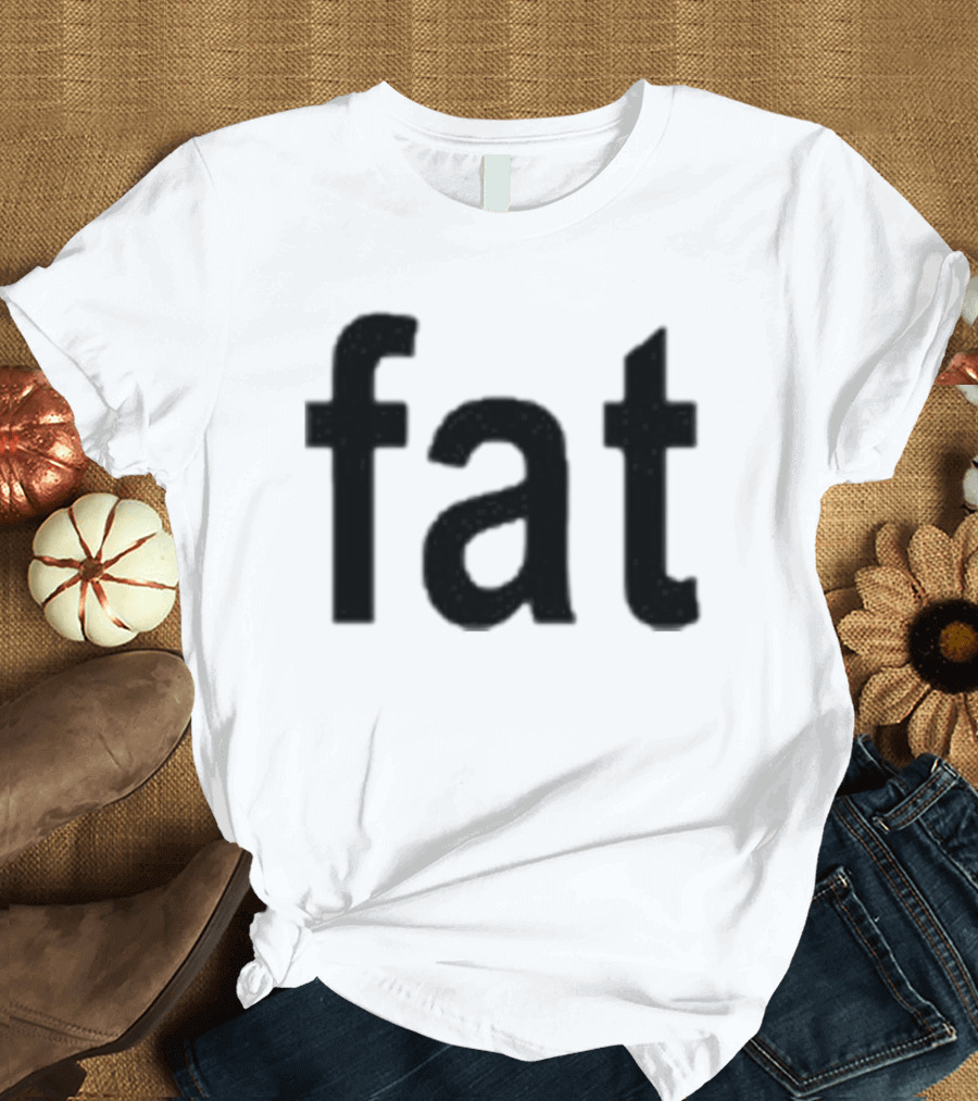Dorkchop Fat Brat Minimalist Text Black T-Shirt