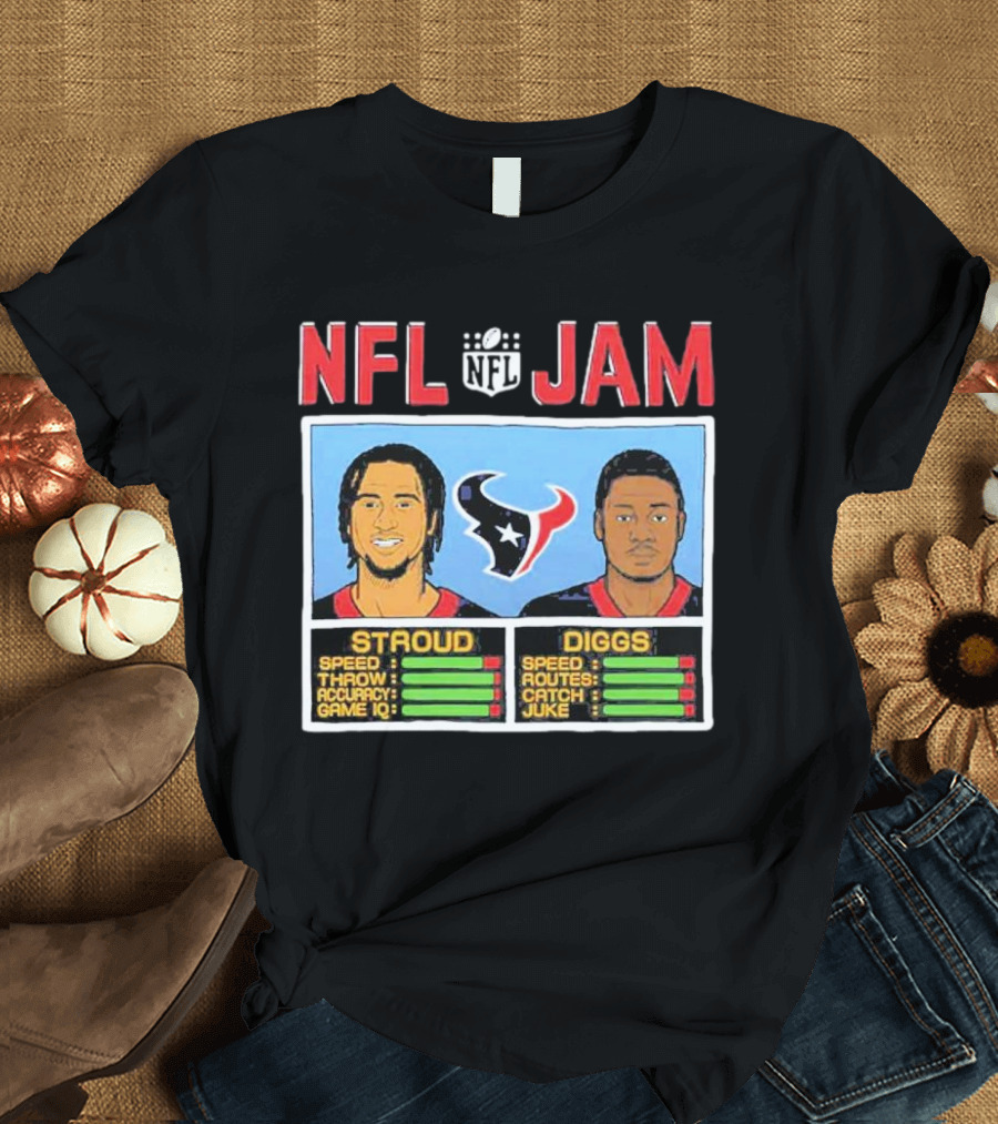 NFL Jam Texans Stroud Diggs Speed Throw Accuracy Game IQ Catch Juke T-Shirt