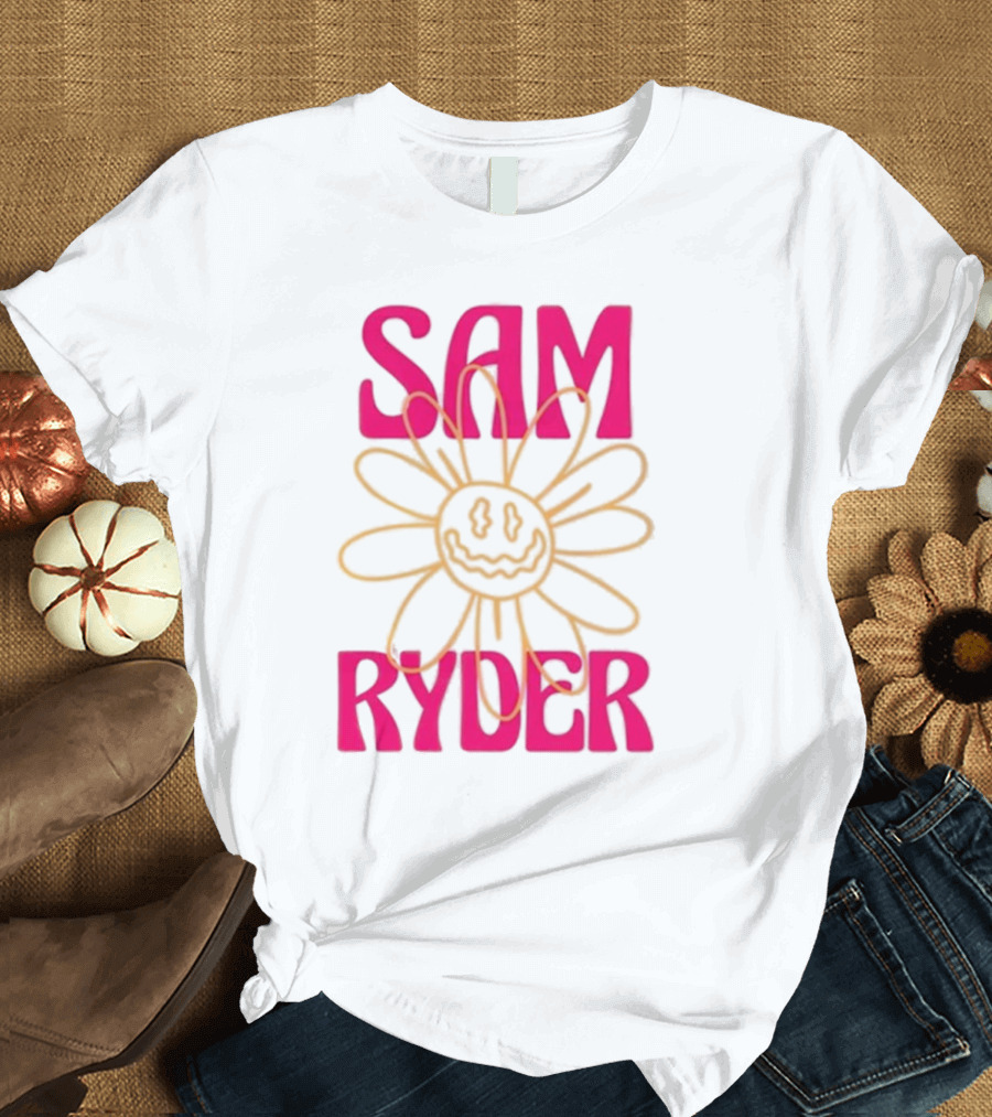 SAM RYDER Daisy Smiley Flower Pink Yellow T-Shirt