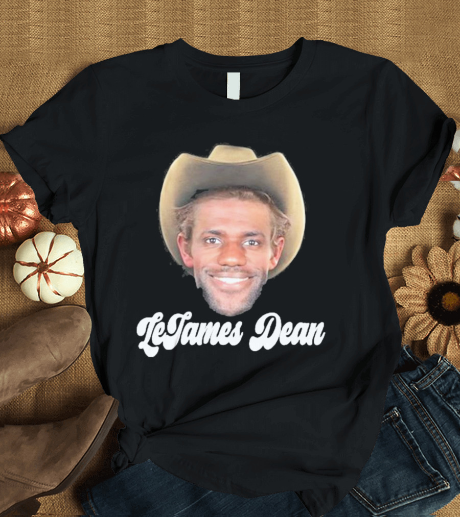 LeJames Dean Funny Ahh Tees Cowboy Hat Face T-Shirt