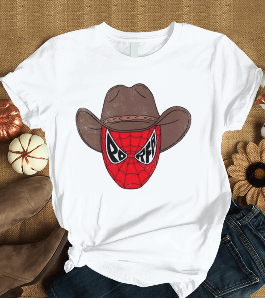 Por Favor Porfa Man Spider Cowboy Mask T-Shirt