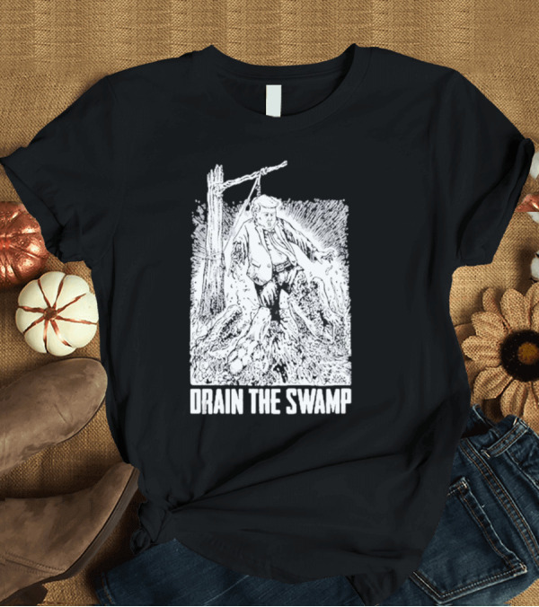 T-Shirt: Punk With A Camera Drain The Swamp Trump Political Cartoon T-Shirt Punk With A Camera Drain The Swamp Trump Political Cartoon T-Shirt