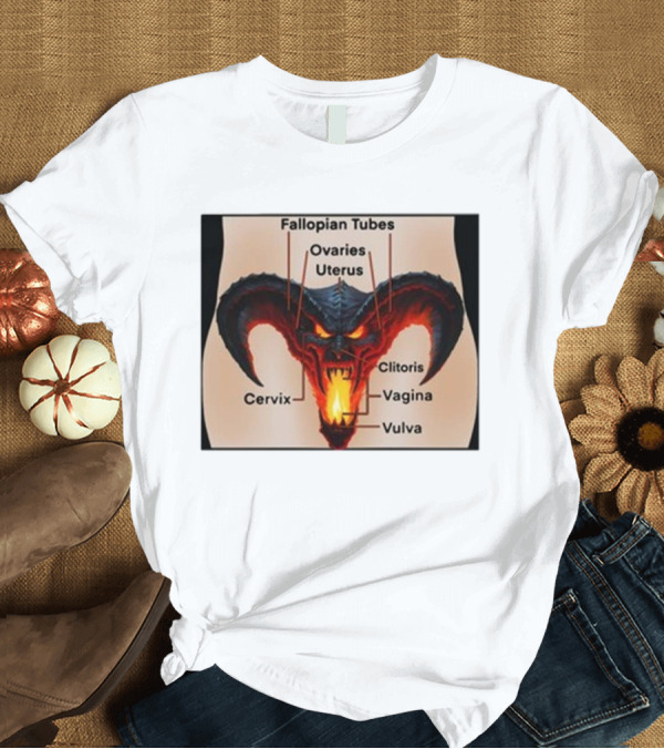 T-Shirt: Teen Hearts Girl Anatomy Fallopian Tubes Ovaries Uterus Cervix Clitoris Vagina Vulva Demon Head T-Shirt Teen Hearts Girl Anatomy Fallopian Tubes Ovaries Uterus Cervix Clitoris Vagina Vulva Demon Head T-Shirt