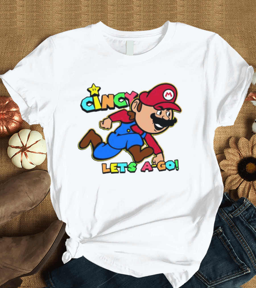 Cincy Let's A-Go Mr Mario Cincinnati T-Shirt