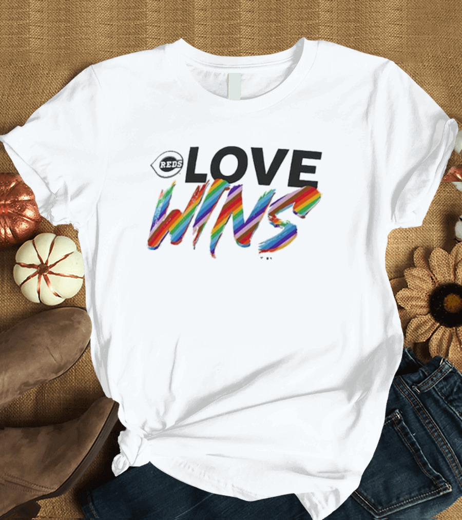 Cincinnati Reds Love Wins Pride Rainbow T-Shirt