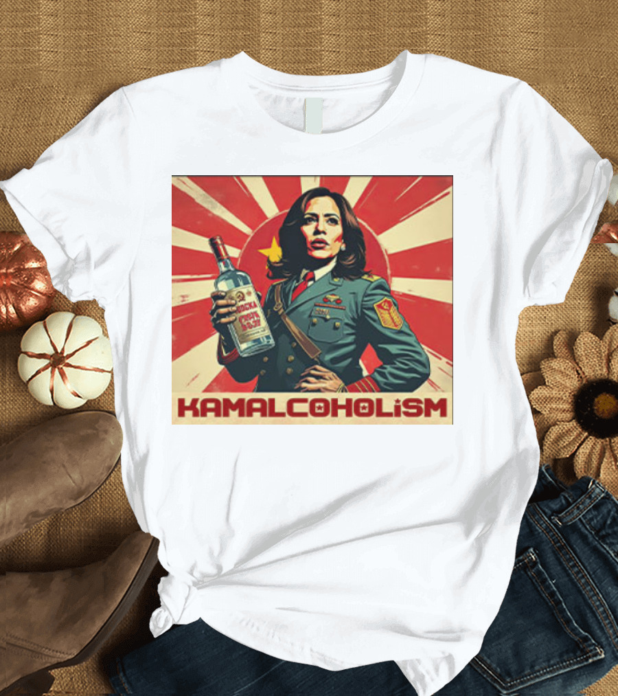 Kamala Harris Hammered Kamalacoholism Vodka Communism T-Shirt