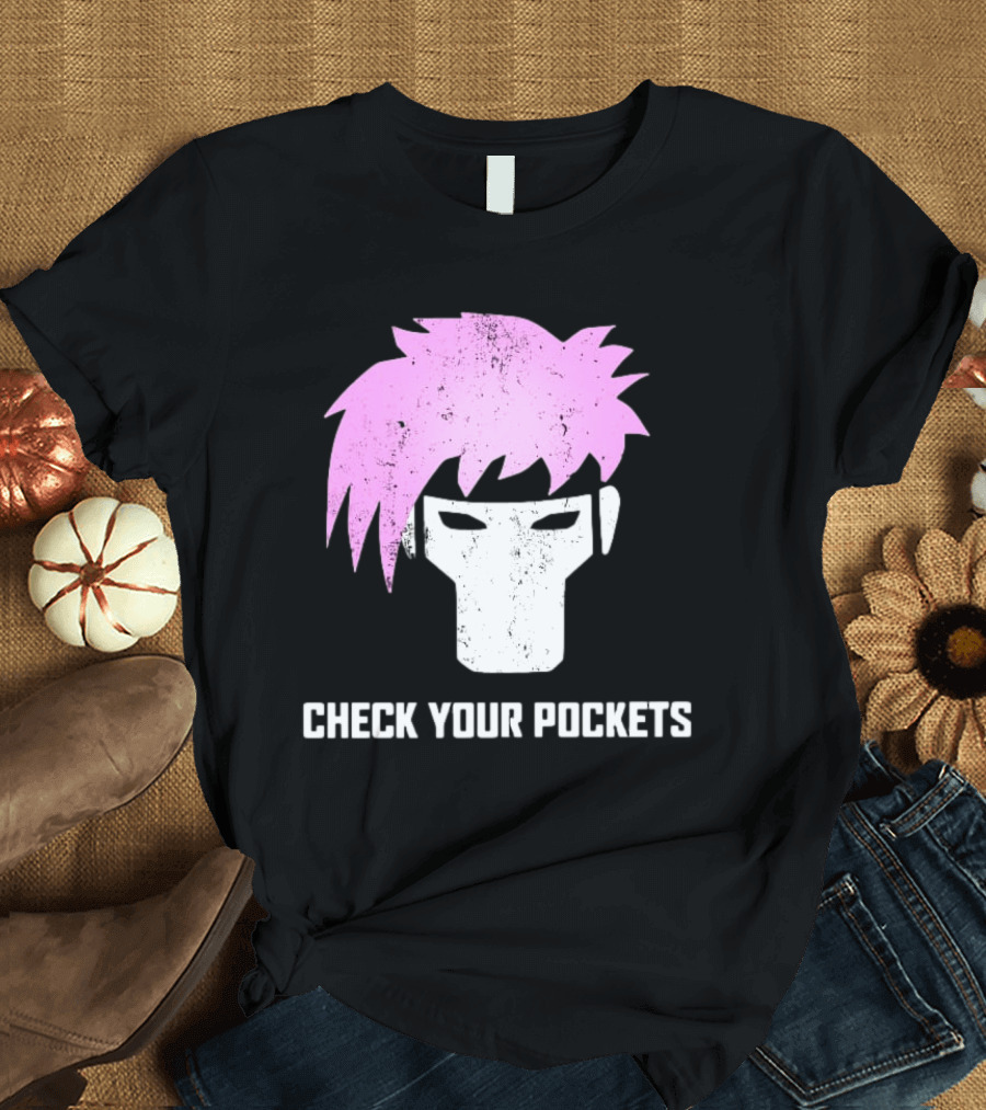 Channing Tatum Gambit Check Your Pockets Masked Pink Hair T-Shirt