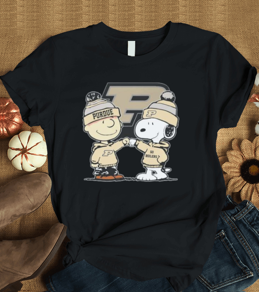 Charlie Brown Snoopy Purdue Boilermakers P Go Boilers T-Shirt