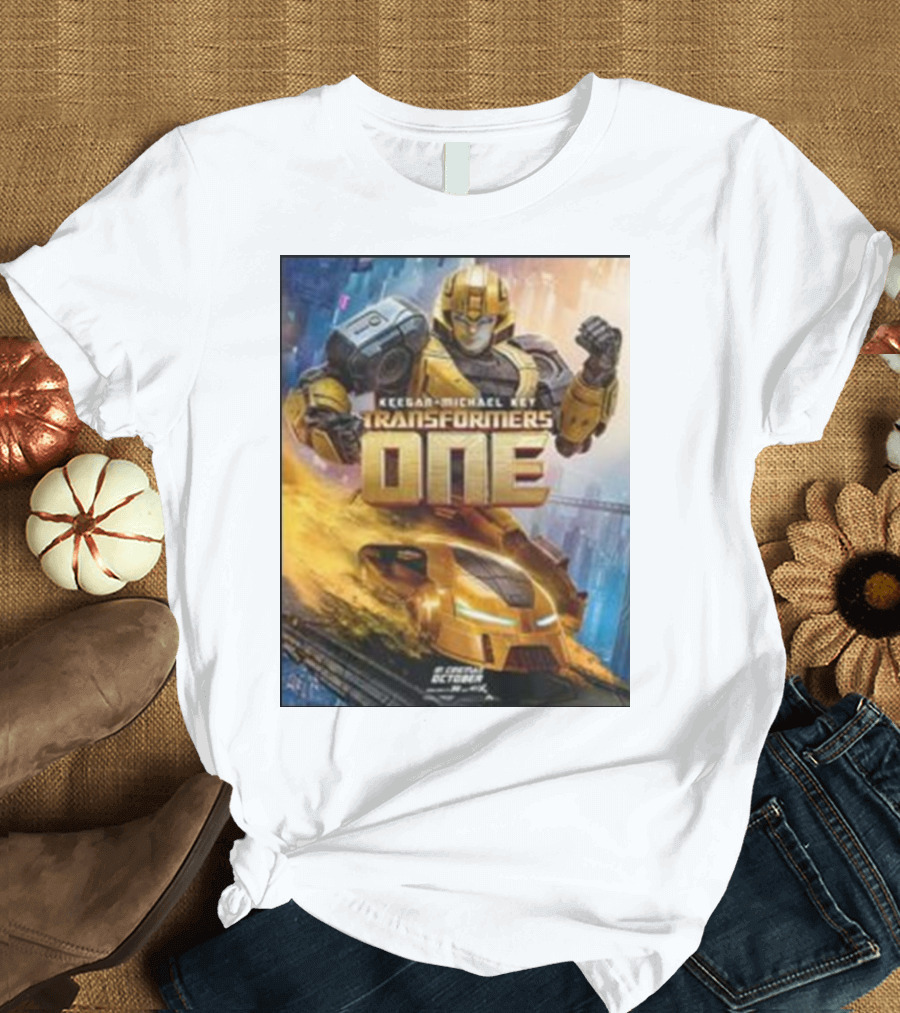Keegan-Michael Key Transformers One Bumblebee Movie Merchandise Gamer Action Robot T-Shirt