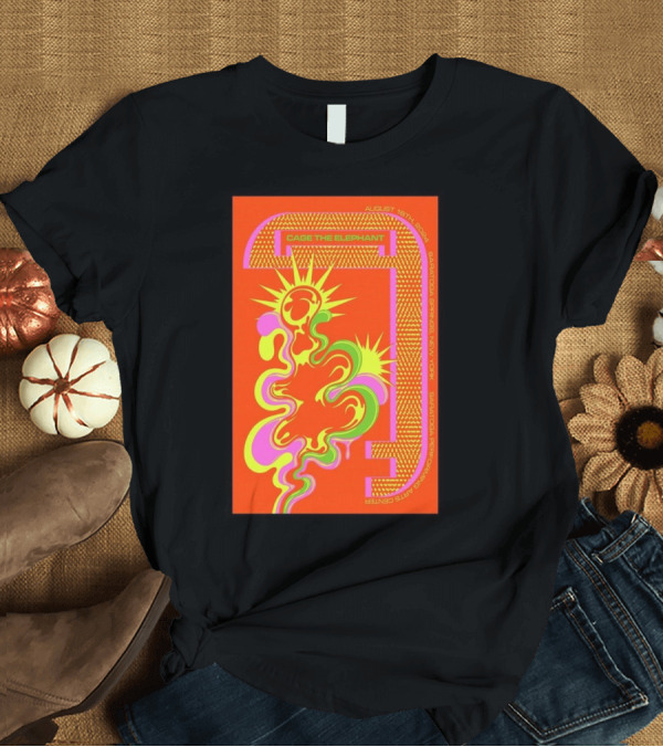 T-Shirt: Cage The Elephant August 18th 2024 Saratoga Springs NY Concert T-Shirt Cage The Elephant August 18th 2024 Saratoga Springs NY Concert T-Shirt