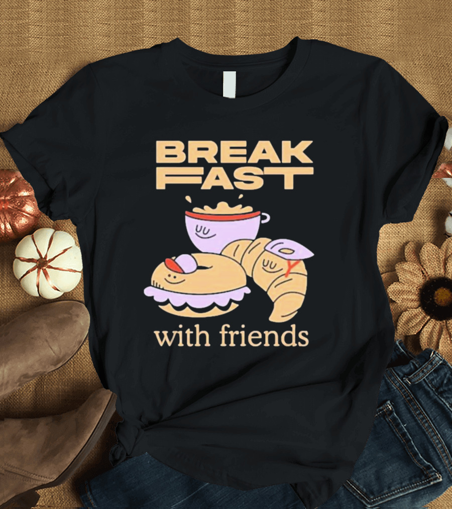 Breakfast with Friends Breakfast Racing Team Cup Croissant Bun T-Shirt