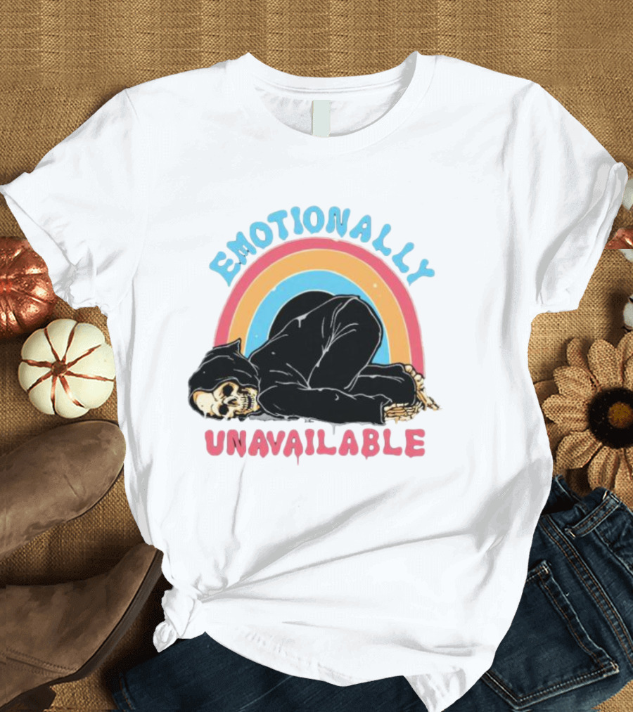 Emotionally Unavailable Skeleton Rainbow T-Shirt