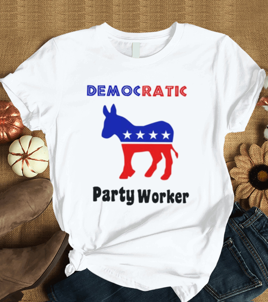 Democratic Party Worker Donkey Emblem T-Shirt