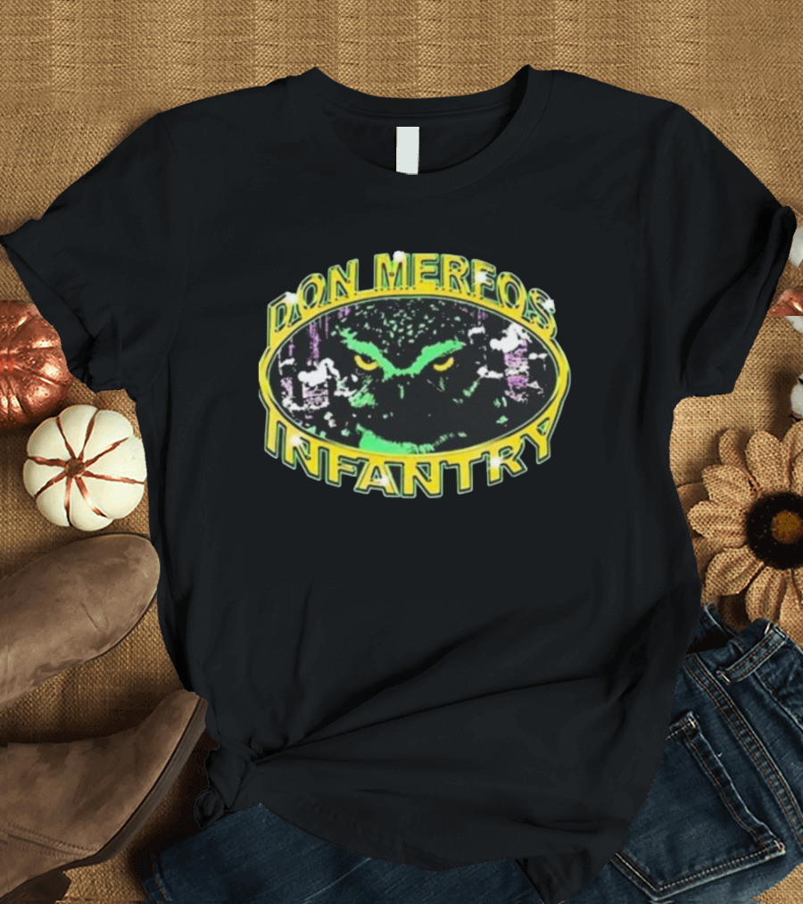 Don Merfos Infantry Owl Eyes Icon Oval Frame T-Shirt