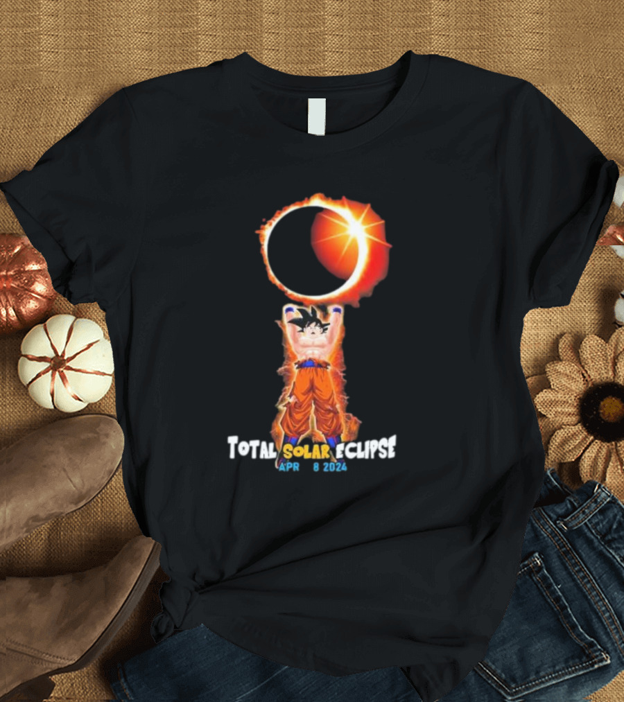 Dragon Ball Son Goku Total Solar Eclipse April 8 2024 Iconic Scene T-Shirt